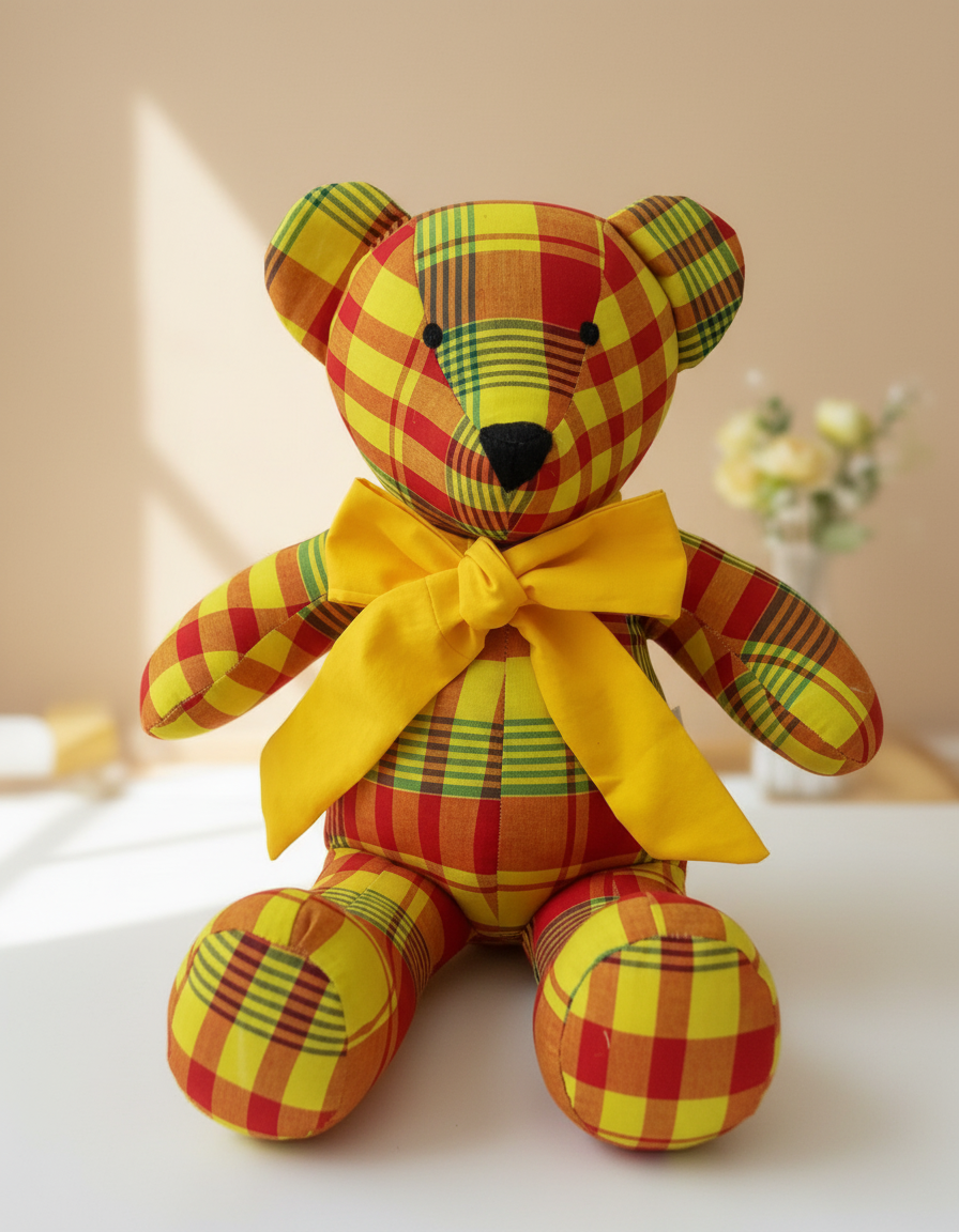 Peluche Urso Capulana / Ours en wax – un compagnon coloré et plein de tendresse – Image 4